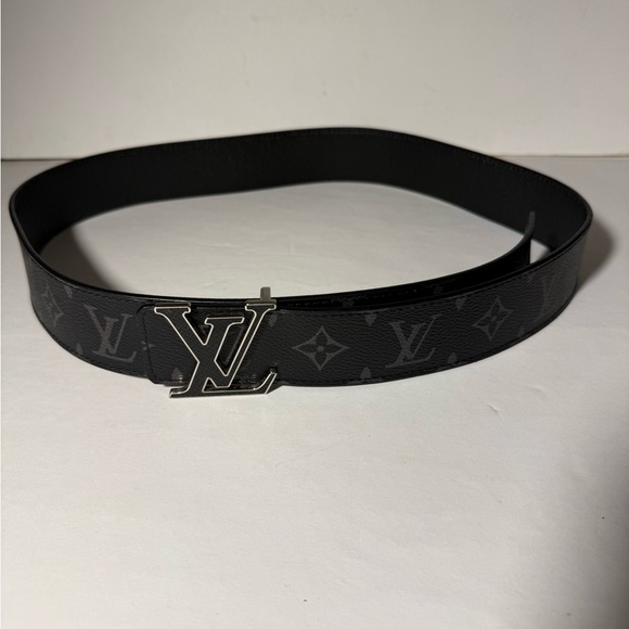 Louis Vuitton Black Monogram Belt with Silver Buckle - Picture 2 of 8